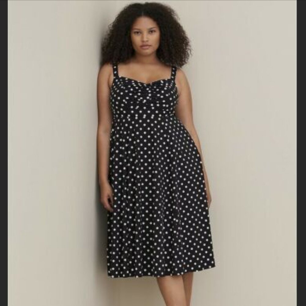 Torrid Retro Chic Black Polka Dot Dress